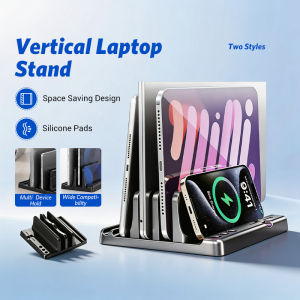 Vertical Laptop Stand Heavy Duty Adjustable Range 1–4.6 cm for Phone Tablet Space Save Single & Dual Slot