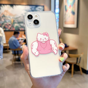 Kitty Cat Fitness Fun Personality Phone Case for iPhone 16 15Pro Max Apple 14Plus Prank 13 New Model 12Mini Womens Model 11 Fun 17 Cartoon XR