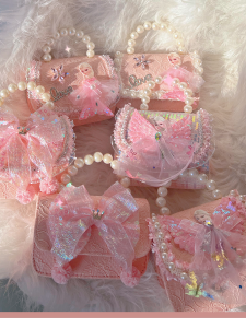 Túi Đeo Chéo Ngọc Trai Công Chúa Cho Bé Gái Túi Xách Thời Trang Cho Bé Gái Có Nút Thắt Hình Con Bướm Túi Xách Nhỏ Phong Cách Nước Hoa Cho Bé Gái