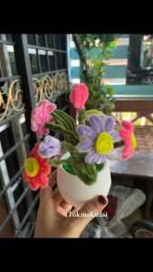 FLOWER BONQUET or CHENILLE STEM PIPE CLEANER MINI FLOWER POT or Artificial flower