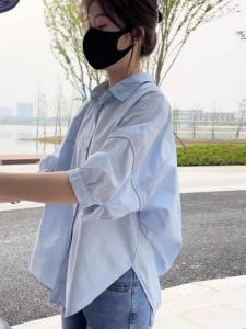 plus Size Casual Shirt Short Sleeve Design Sensation White Top Women Spring Summer New Style Sun Protection Fashionable Blouse