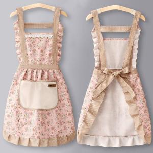 Household Canvas Apron Kitchen Oil Resistant Dirt Resistant Breathable Cooking Waistcoat Work Uniform Princesse Skirt