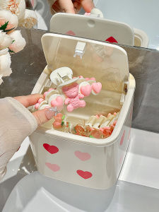 กล่องใส่เครื่องประดับแบบพกพาขนาดเล็กหรูหราพร้อมสุนัขจิ้งจอกสุดน่ารักสำหรับเก็บเครื่องประดับและผม