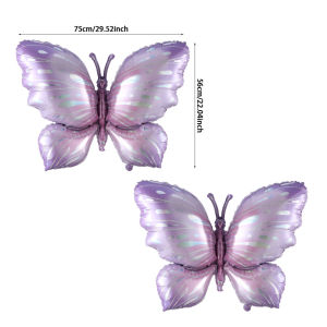 2pcs Large Purple Pink Butterfly Foil Balloons Butterfly Theme Party Wedding Girls Birthday Baby Shower Party Decor Kids Toys