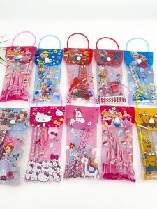 6 in 1 Stationery Set Pencil Eraser Ruler Writing Kids Student Gift Set Cute Creative Stationery Children’s Pencil Set Gift