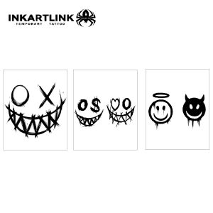 Smile Demon Duality Tattoo Sticker waterproof magic tattoo Lasts 2-3 Weeksfake tattoo semi permanent tattoo.Easy Removal.