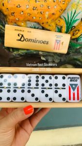 [CÓ SẴN HÀNG HIẾM] Domino 28 quân Puerto Rico Bộ cờ Domino chất liệu melamine in hình quốc kỳ Puerto Rico độc đáo