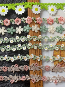 Vải Polyester Hoa Nhỏ Dyeable Meltable Phụ Kiện Tóc Thủ Công DIY Vải Thêu Trang Trí Váy Lolita Phụ Kiện