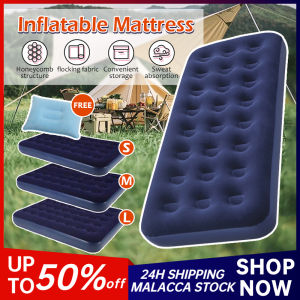 【Free Pillow】Camping Sleeping Pad Air Mattress Comfortable Sleep Air Bed Single/Twin Sizes Outdoor Trekking Picnic Widen Sleeping Air Cushion