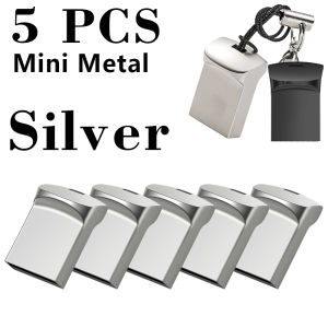 jaster | 5PCS LOT High Speed USB Flash Drive 64GB 32GB Mini Metal Pendrive 128GB Free key ring Black USB stick 4GB Creative gift