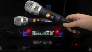 RAYHAYES Wireless Microphone UHF Rechargeable Microphone Heavy Duty 200 Meters Remote Receptio