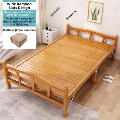 Folding Bamboo Bed Single or Double Use for Home