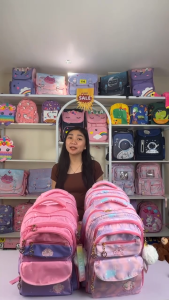 Cloud Pattern Backpack for Girls Waterproof Lightweight Large Capacity Multifunctional Kids Student School Bag