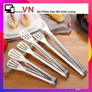 Kẹp Gắp Thực Phẩm INOX 24CM Cao Cấp - Kẹp Đa Năng Nướng Thịt/ Gắp Bánh Mì/ Rau Củ Nóng Lạnh Tiện Dụng - Cây Gắp Đá Inox
