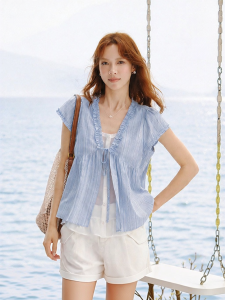Semir | Wood Ear Trim Womens Short Sleeve Shirt