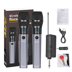 IRIN | IRIN UHF Wireless Microphone Professional 2 Channels Handheld Mic Micphone For Party Karaoke Professional Church Show Meeting