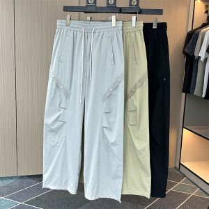 Quần Dài Thường Ngày Mùa Hè Mỏng Cho Nam Quần Dài Ống Đứng Rộng Rãi Nhiều Túi Quần Dài Nylon Thoáng Khí Thoải Mái