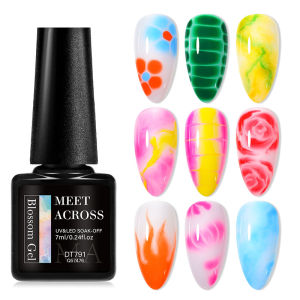 2pc Clear Blooming Gel Nail Polish Kit Spreading Effect Marble Nail Art Painting Vernis Gel for Nails Manicure DIY Home Salon