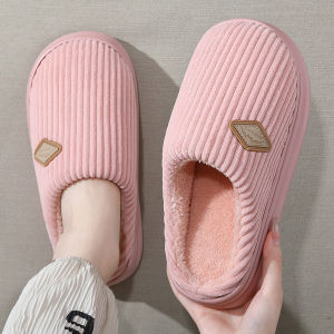 รองเท้าแตะผู้หญิง ฤดูใบไม้ร่วง/ฤดูหนาว 2024 ใหม่ รองเท้าแตะสำหรับใส่ในบ้าน รองเท้าแตะหนา รองเท้าแตะขนหนา รองเท้าแตะกันลื่น รองเท้าแตะผู้หญิง รองเท้าแตะบ้าน รองเท้าแตะ EVA