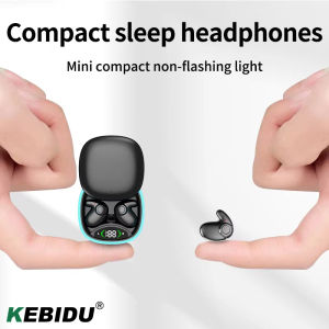 KEBIDU หูฟังบลูทูธไร้สายพร้อมหูฟังสำหรับโทรศัพท์ดีไซน์บางเฉียบใช้ในหูฟังที่มองไม่เห็นเล่นเกมกีฬา