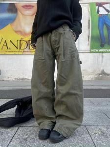 Trytype22 American Retro Design Curved Knife Pants Loose Casual Straight Wide Leg Trousers for Men And Women Street Style Natural Waist Long Pants