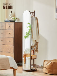 Nalando Good Solid Wood Multi-Function Floor Mounted Rotating Clothes Hat Rack Bedroom Entrance Door Hanging Clothes Rack