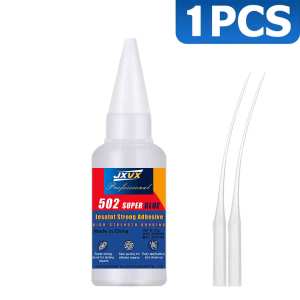 0.7oz 502 Super Glue Strong Bond Cyanoacrylate Adhesive - Instant Quick-drying Liquid Tool Glue for Leather Rubber Glass Wood Metal.
