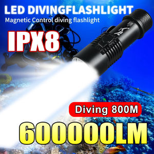 600000LM XHP199 LED Diving Flashlight Underwater Scuba Diving Torch IPX8 Waterproof Professional Powerful Diving Lantern 26650