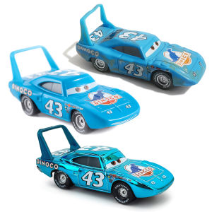 Takara Tomy | New Pixar Cars Anime Model Battle-Damaged Car King 43 Strip Weathers Dinoco Child Toys 1:55 Metal Die Casting Child Gifts