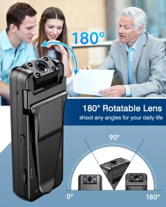 BOBLOV กล้องถ่ายรูปแบบพกพาแอ็กชัน กล้องหน้าอก กล้องติดตัวตำรวจ Wi-Fi Mini A8 Via Wifi HD 1080P 128GB Night Version 1800MAH 10H Motion Detect DVR Video Recordder BodyCam กล้องวิดีโอกล้อง Motorcycle Dash Cam For Vlogging