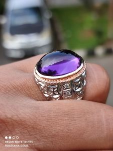 Cincin Natural Batu Amethyst (kecubung) HQ