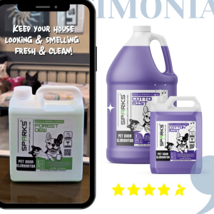 B1T1 Sparks Pet: COTTON MIST Enzyme Pet Deodorizer & Odor Neutralizer for Dog & Cat Mess (1 Gallon)