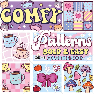 Comfy Pattern Bold-easy Patterns Coloring Book for Adults Cute Drawing Book Perfect Gift for Party and Birthday 