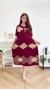Daster Kekinian Jumbo | Baju Tidur Daster Wanita Viral Rayon Grade A | Daster Busui kekinian | Daster Busui Kancing Depan