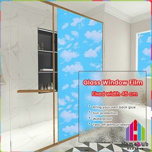 HB Frosted Opaque Glass Window Film Shower Door Toilet Peep-proof Kitchen Paper-cut for Window Wide 45cm