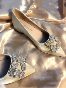 Comfortable Flat Heel Wedding Shoes for Women New 2025 Elegant Style Satin Upgraded Version Non-Slip Mat Surface Design