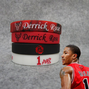 Basketball Star No.1 Derek Rose Rose Signature Luminous Sports Bracelet Silicone Lava Mixed Color Wristband