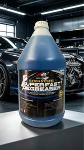 BRIGHTCHEM Extra Strong Super Fast Degreaser ALL PURPOSE (PREMIUM QUALITY) - Automotive Car Care Exterior Vehicle Cleaner & Kits - Blue Plastic Jug - Fits Garage Workshop Scene