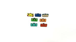 Bandai | Creative Square Pikachu Brooch Cute Charizard Enamel Pins for Backpack Clothing Metal Badges Accessories Gift
