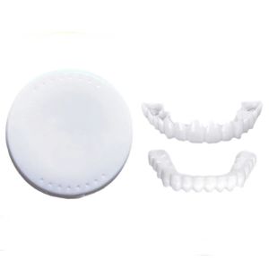 Upper Lower Fake Teeth Cover Perfect Bright Veneers Comfort Fit Flex Dentures Braces Whitening Toy