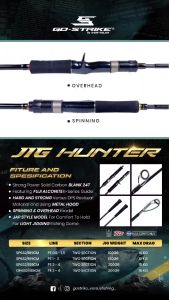 Joran Pancing GostrikeVersus Jig Hunter Solid Carbon 24T Fuji Alconite Guide Light Action - Spinning & Overhead