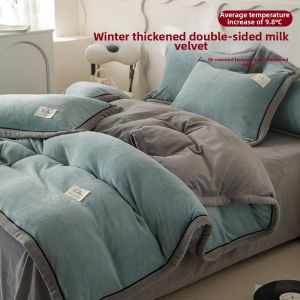 NAIYOUCHENG | Thick Milk Velvet Flannel Four-Piece Bedding Set