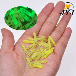 JYJ 17mm*3mm 2 balls tube rattle luminous golw PVC fishing accessories soft worm tube rattle shake