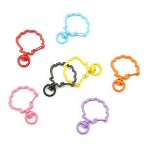31x39mm 2-5pcs/bag Alloy Painted Shell Shape Lobster Clasp Buckles For DIY Keychain Making Jewelry Accessories