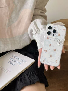 Double Layer Star Bear iPhone17ProMax Phone Case for Huawei Xiaomi Anti-Fall Protection Cover Trendy Ins Style Customizable