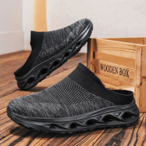 Mens light running shoes new flying socks half drag comfortable mesh casual sports shoes mens outdoor sports tennis shoes.