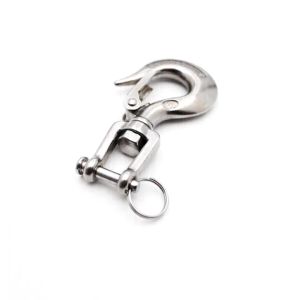 Stainless Steel Lifting Hook 360 Degree Swivel Lifting Clevis Chain Hook With Safety Latch For Hoisting Machinery