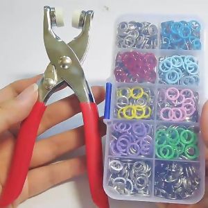 พร้อมส่ง ชุดกระดุมโลหะ 9.5 มม. 50ชุด สําหรับเส ื้อผ้า หมวก กระดุมโลหะ ชุดกระดุมแป๊ดคีมติดกระดุมแป๊ก พร้อมคีมตาไก่ ชุดกระดุมแป๊ก DIY คีม ติดกระดุม สําหรับเสื้อผ้า วัสดุคุณภาพสูง