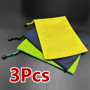 3Pcs Color Gridding Waterproof Zip Bag A5 7.1inchX9.6inch Document Pen Filing Products Pocket Folder Stationery Storage Bag