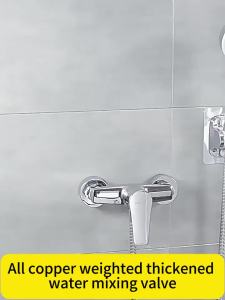 Thickened Brass Shower Mixing Valve Wall Mounted Bathroom Faucet 9-Layer Anti-Rust Finish Hot Cold Water Mixer Tap 2-Way Valve